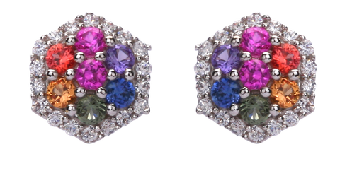 MULTICOLOR SAPPHIRE EARRING