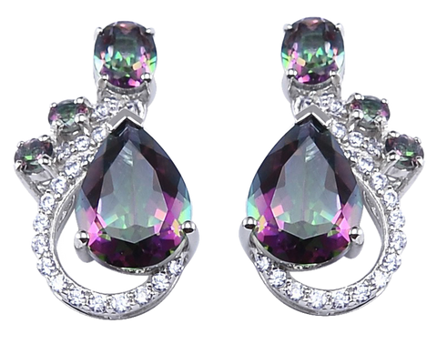 PEAR SHAPE CARIBBEAN TOPAZ EARRING