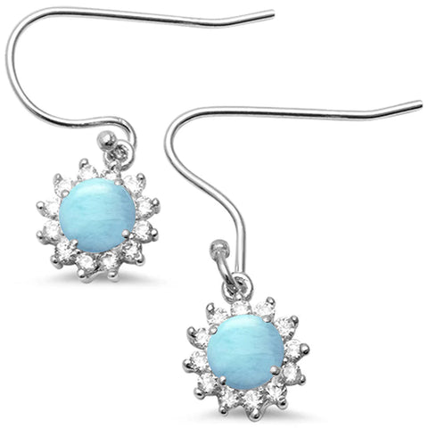 Halo Natural Larimar Earrings