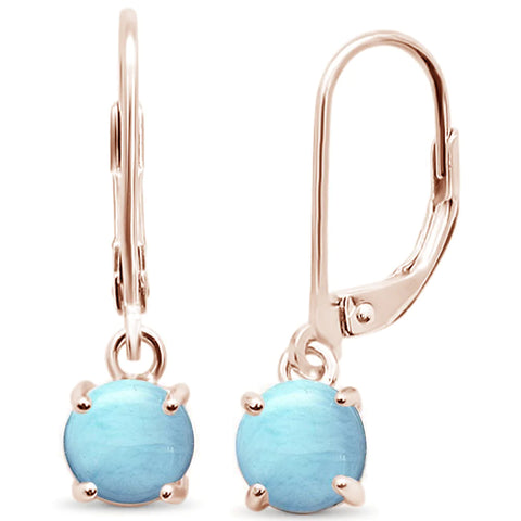 Rose Gold Plated Larimar Lever Back Earrings