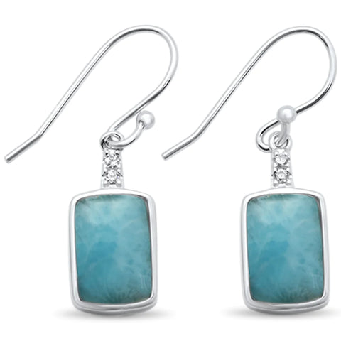 Natural Larimar Rectangle Earrings