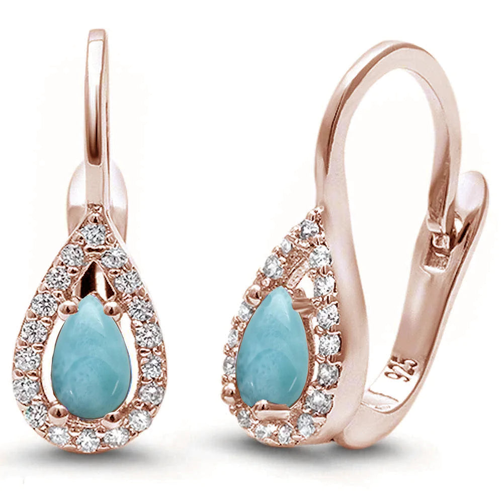 Rose Gold Plated Larimar Earrings