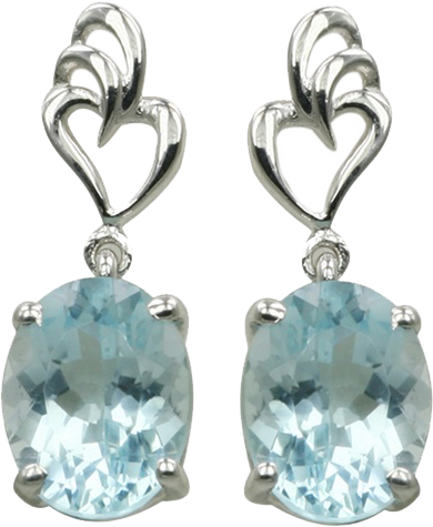 OVAL SHAPE AQUAMARINE EARRING