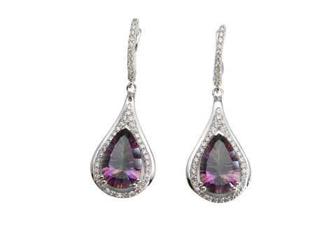 PEAR SHAPE CARIBBEAN TOPAZ EARRING