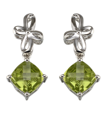 CUSHION CUT PERIDOT EARRING