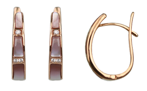 PINK MOTHER OF PEARL INLAY EARRING