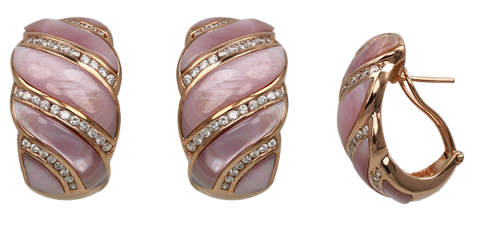 PINK MOTHER OF PEARL EARRING