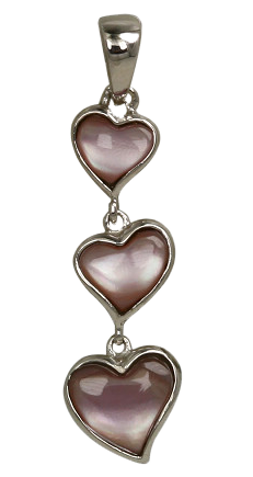 PINK MOTHER OF PEARL HEART SHAPE PENDANT