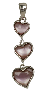 PINK MOTHER OF PEARL HEART SHAPE PENDANT