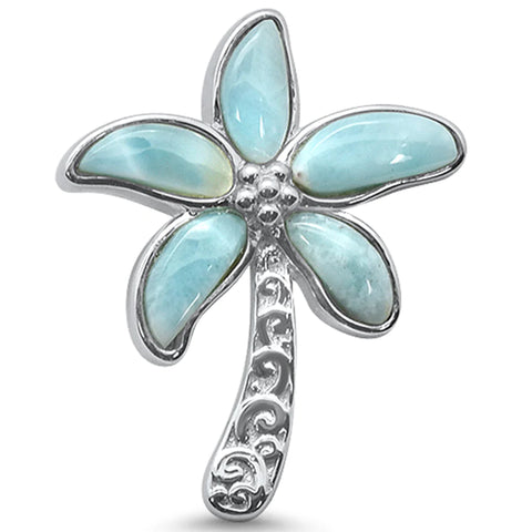 Natural Larimar Beach Palm Pendant