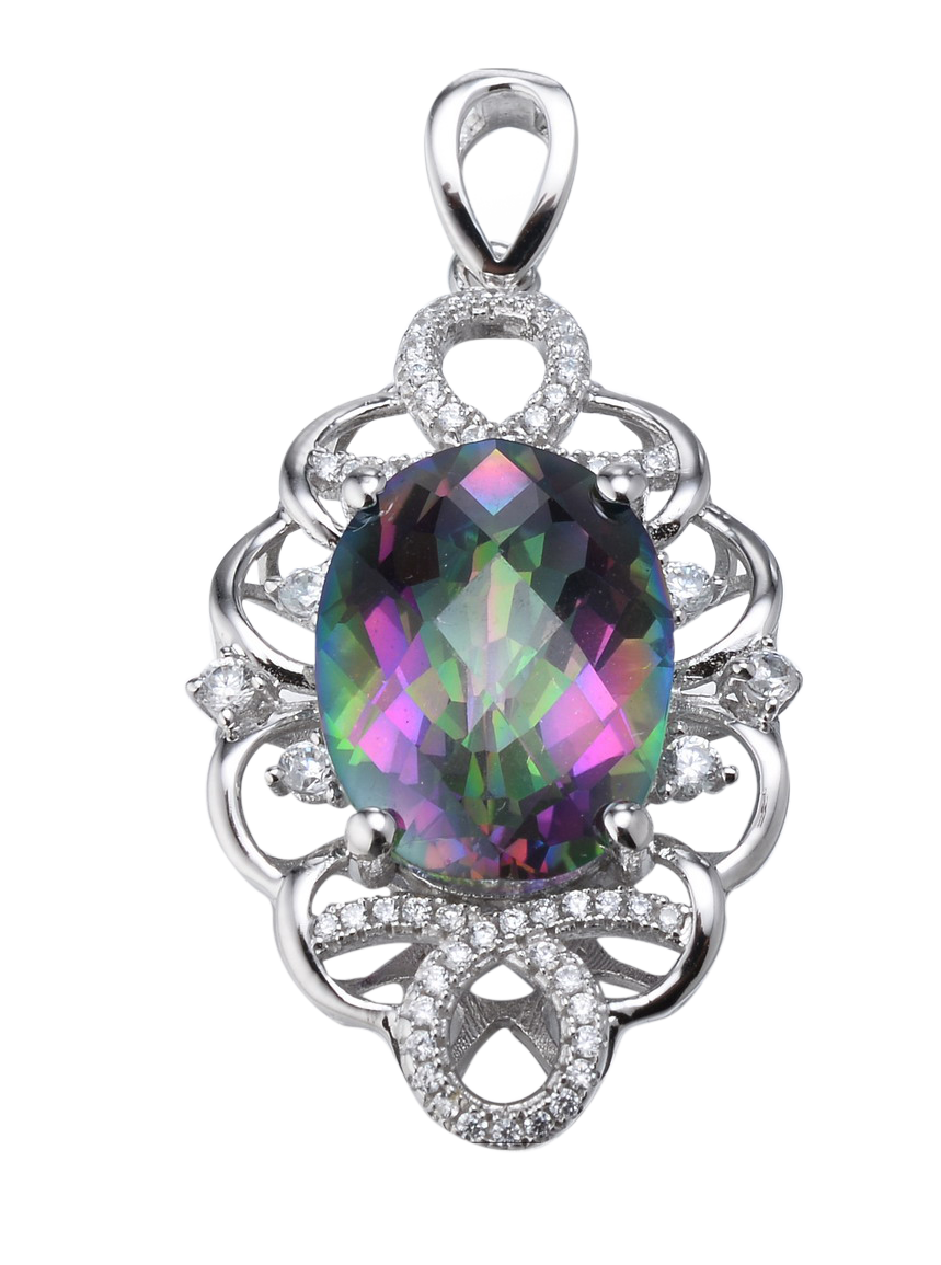 OVAL SHAPE CARIBBEAN TOPAZ PENDANT