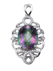 OVAL SHAPE CARIBBEAN TOPAZ PENDANT