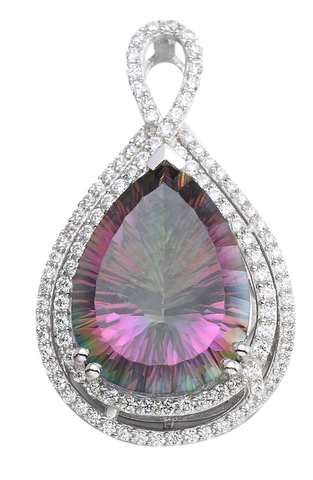 PEAR SHAPE CARIBBEAN TOPAZ PENDANT