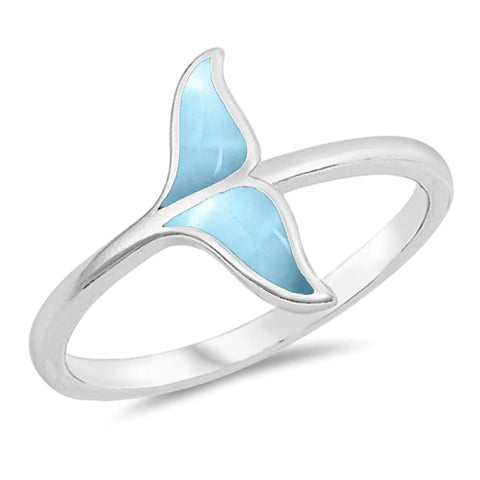 Natural Larimar Whale Tail Ring