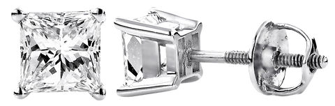 PRINCESS CUT DIAMOND STUDS