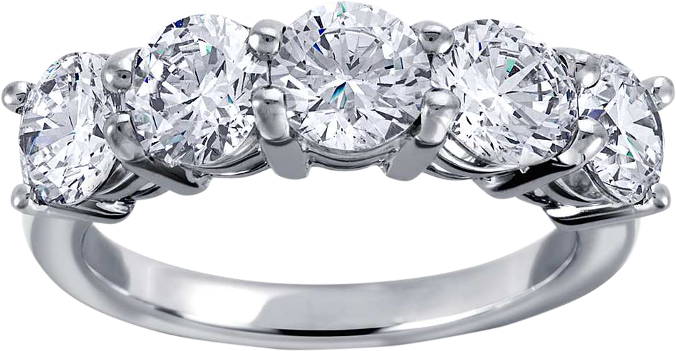 5 STONE ROUND CUT DIAMOND RING